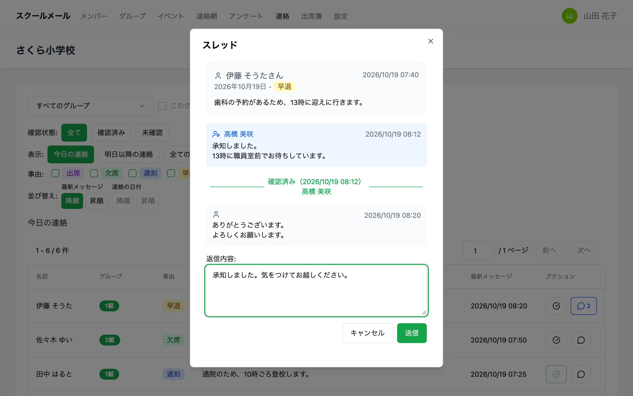 スレッドの画面