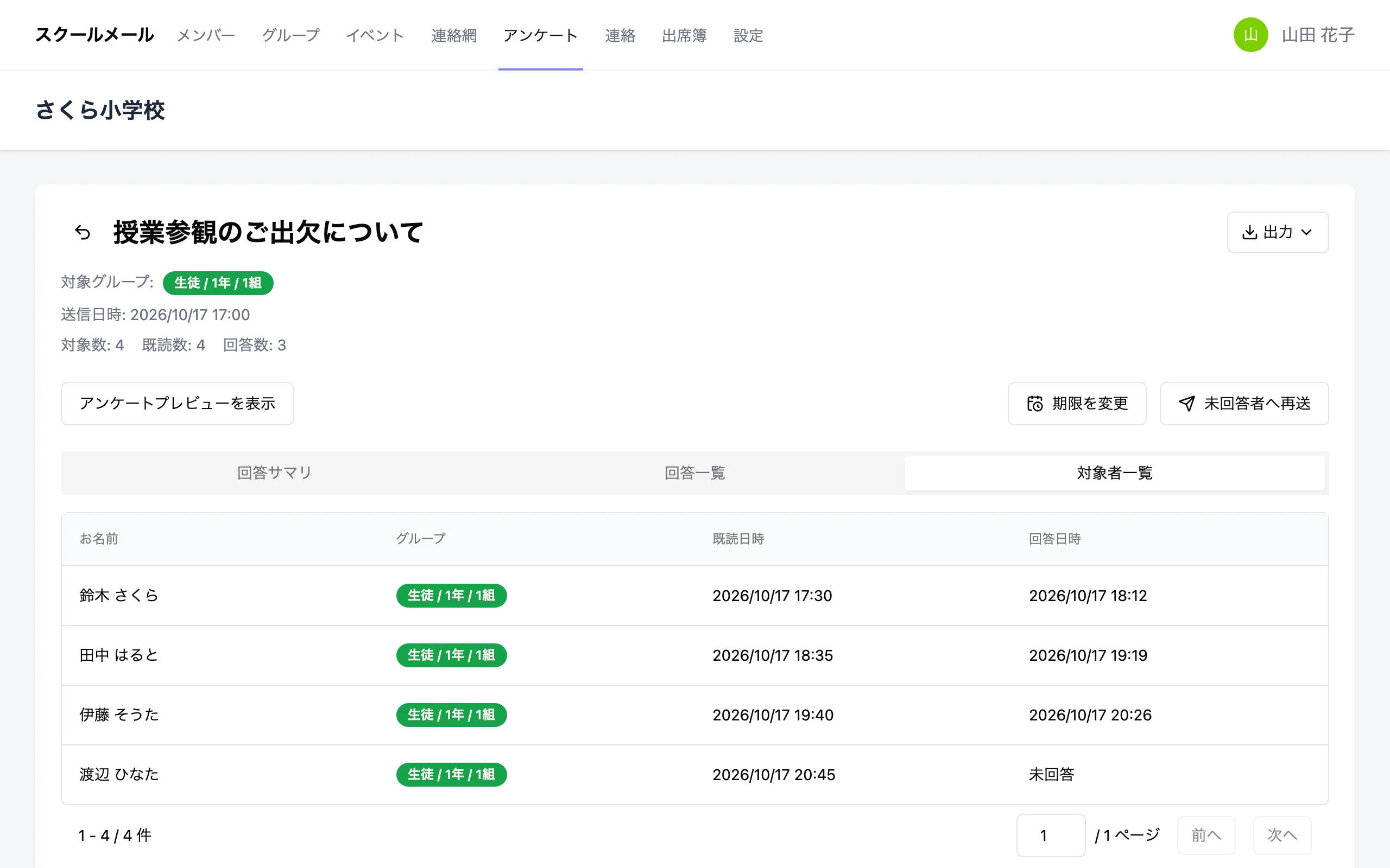 対象者一覧